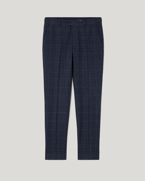 Slim stretch checked tailored pant, Navy, hi-res